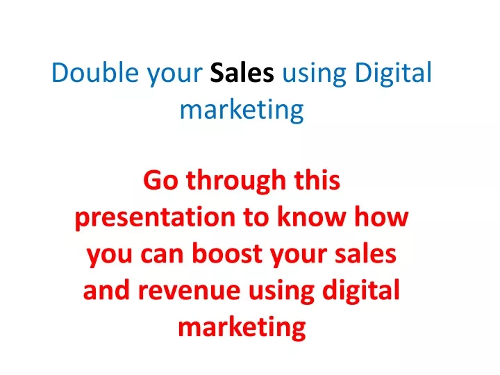 double your sales using digital marketing