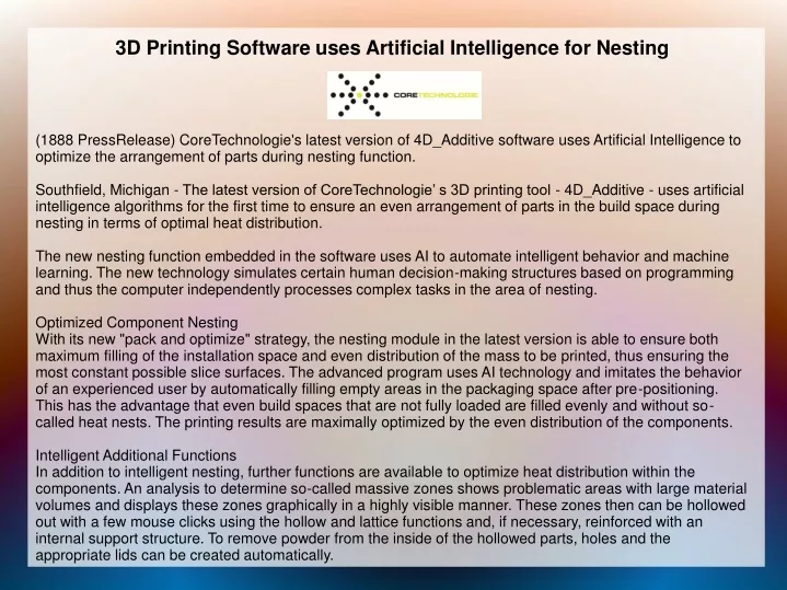 3d printing software uses artificial intelligence