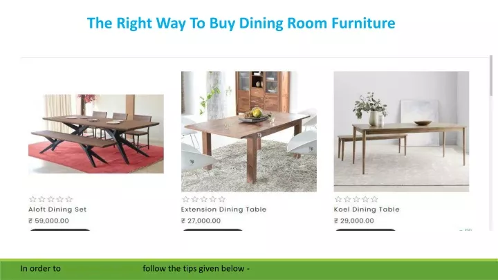 the right way to buy dining room furniture
