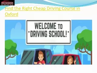 Intensive Automatic Driving Course in Oxford
