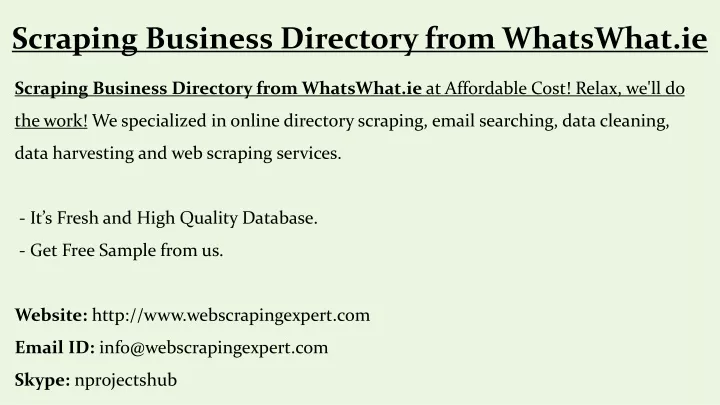 scraping business directory from whatswhat ie