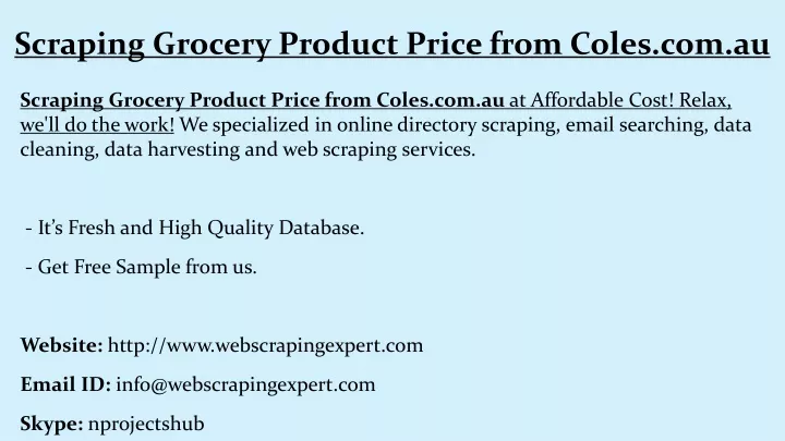 scraping grocery product price from coles com au