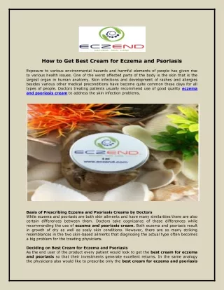 how to get best cream for eczema and psoriasis