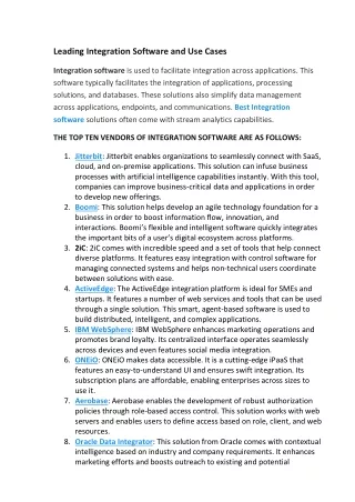 leading integration software and use cases