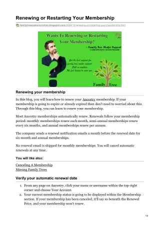 renewing or restarting your membership