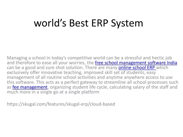 world s best erp system