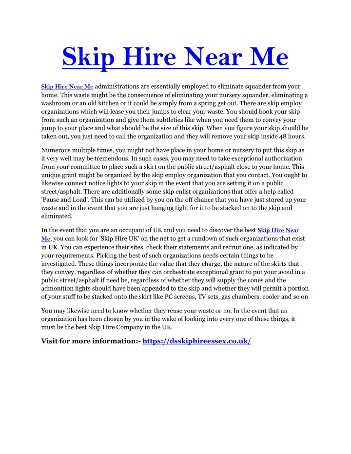 skip hire near me