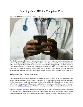 learning about hipaa compliant chat