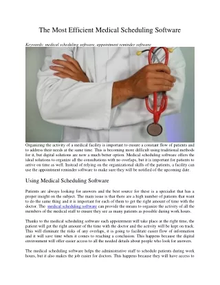 the most efficient medical scheduling software