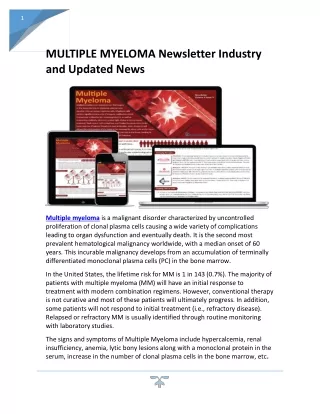 Multiple Myeloma Newsletter,  Multiple Myeloma market, Multiple Myeloma market size, Multiple Myeloma market share, Mult