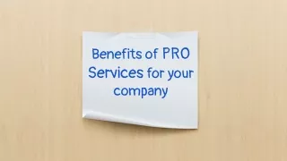 Benefits of PRO services for your Company