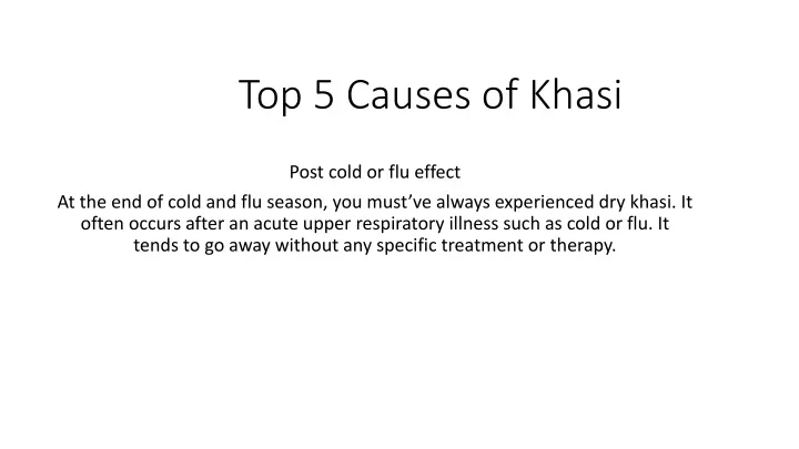 top 5 causes of khasi