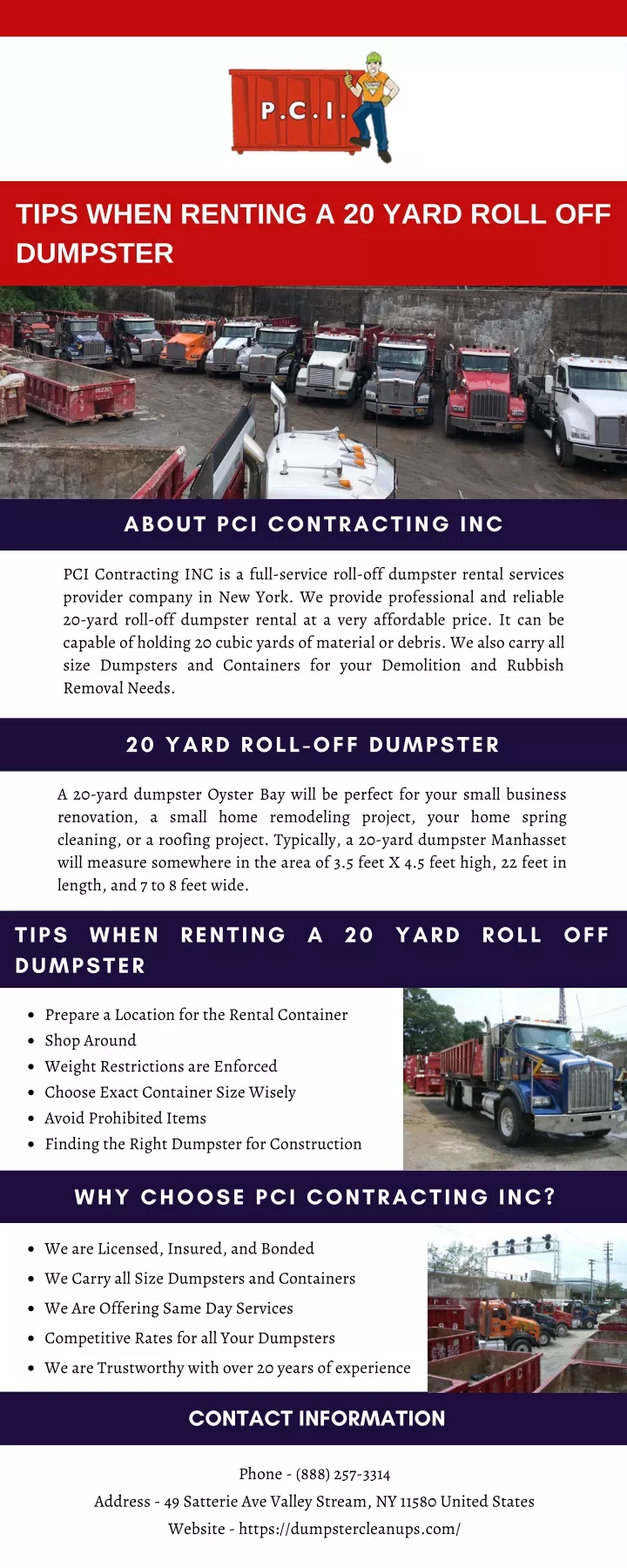 tips when renting a 20 yard roll off dumpster