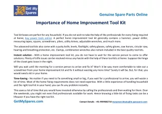 Importance of Home Improvement Tool Kit