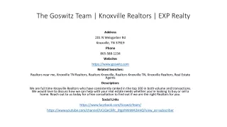 The Goswitz Team | Knoxville Realtors | EXP Realty