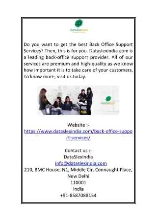 do you want to get the best back office support