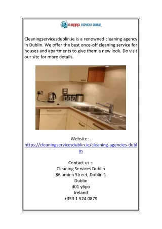 Cleaning Agency Dublin | Cleaningservicesdublin.ie