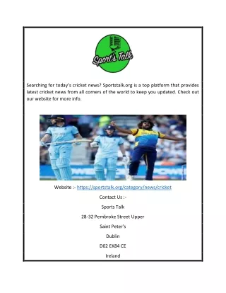 Cricket News Today Online | Sportstalk.org