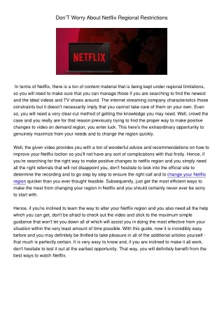 don t worry about netflix regional restrictions