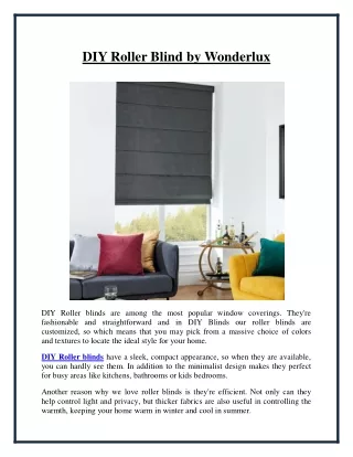 diy roller blind by wonderlux