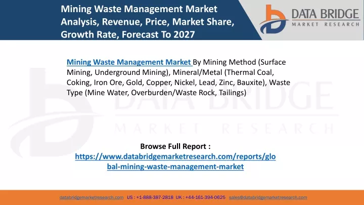 mining waste management market analysis revenue