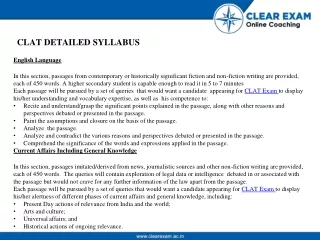 9.CLAT SYLLABUS  CLAT Entrance Exam Syllabus  CLAT 2021 Syllabus PDF