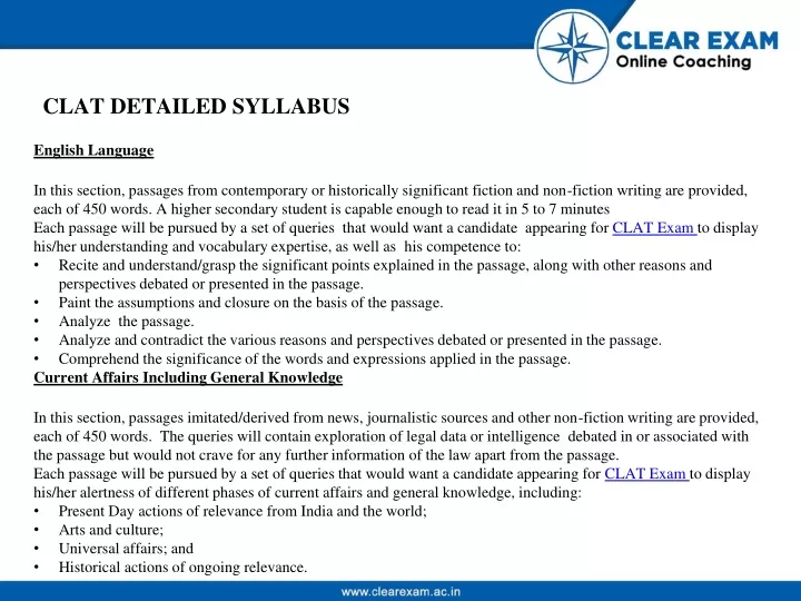 clat detailed syllabus