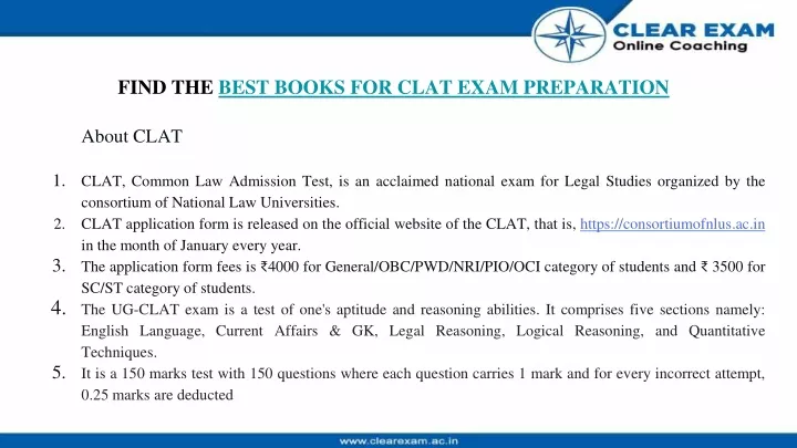 find the best books for clat exam preparation