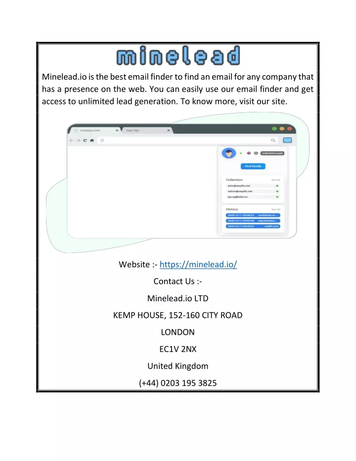 minelead io is the best email finder to find