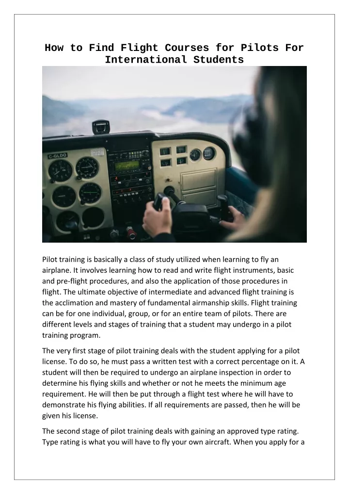 how to find flight courses for pilots