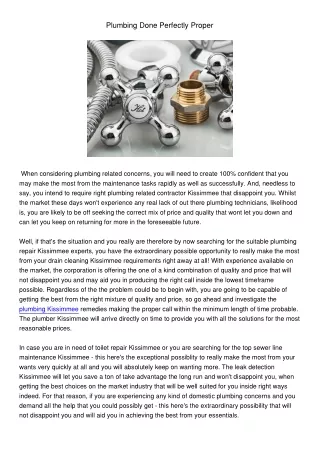 plumbing done perfectly proper