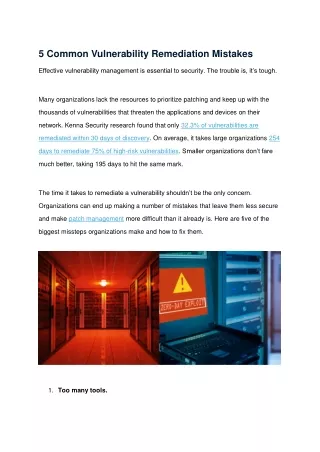 5 Common Vulnerability Remediation Mistakes