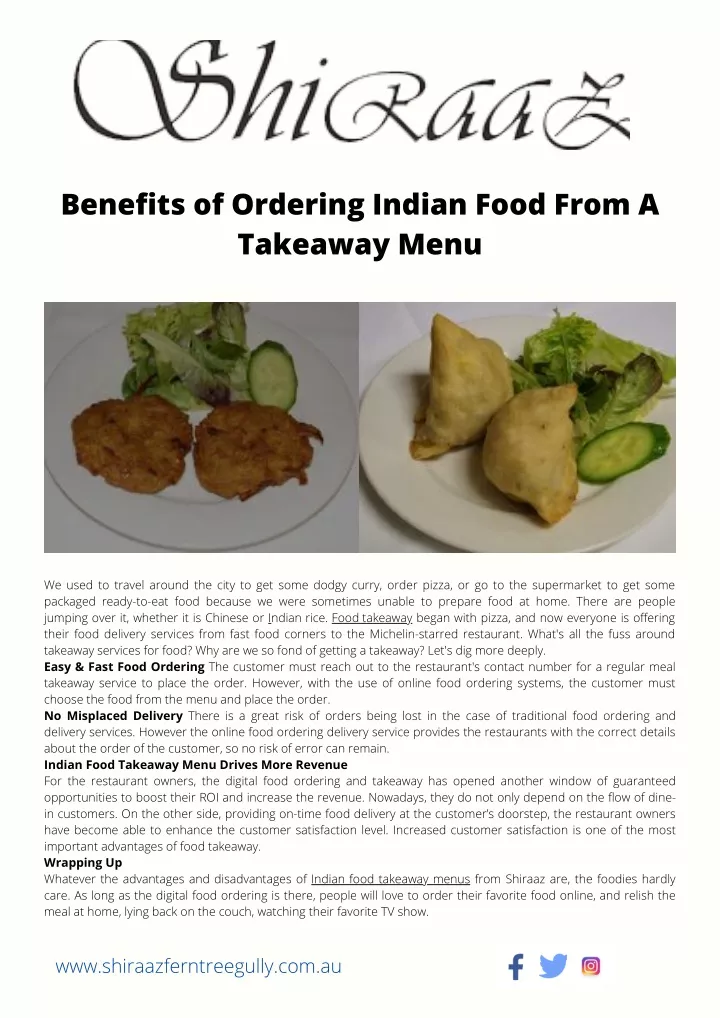 benefits of ordering indian food from a takeaway