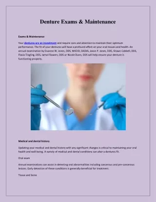 Denture Exams & Maintenance
