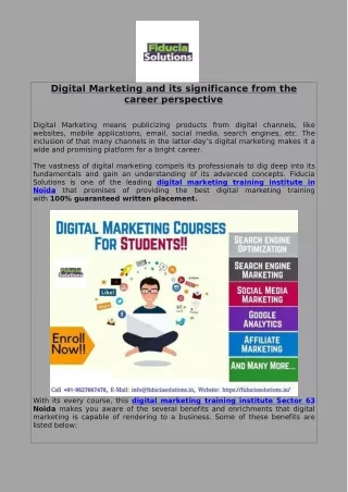 Digital Marketing and its significance from the career perspective