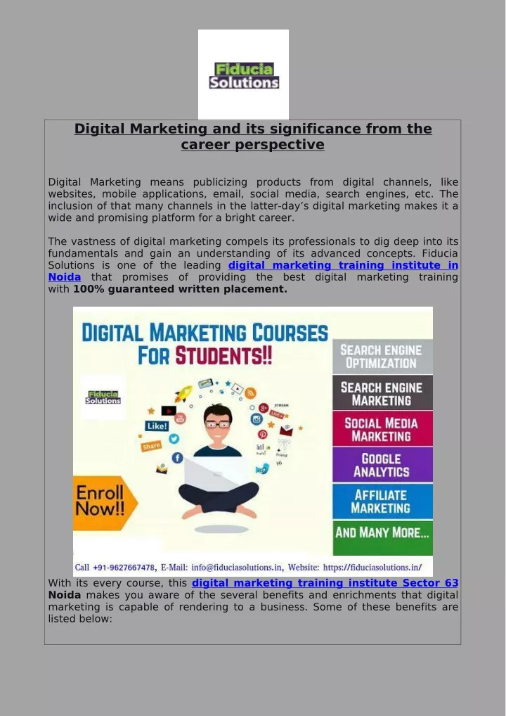 digital marketing and its significance from