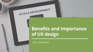 benef its and importance of ux design