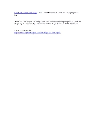 gas leak repair san diego gas leak detection
