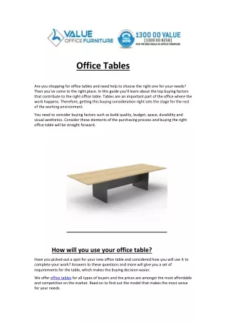 office tables