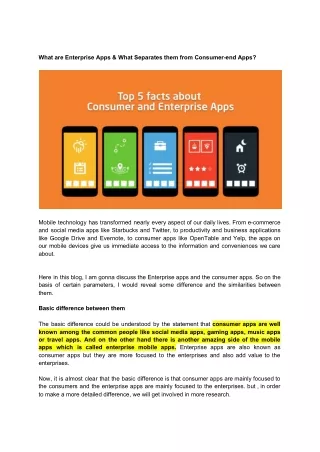 what are enterprise apps what separates them from
