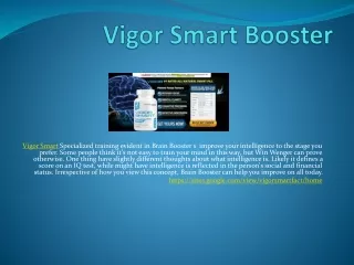 Vigor Smart - How Does It Work For Brain Booster