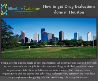 How to get Drug Evaluations done in Houston