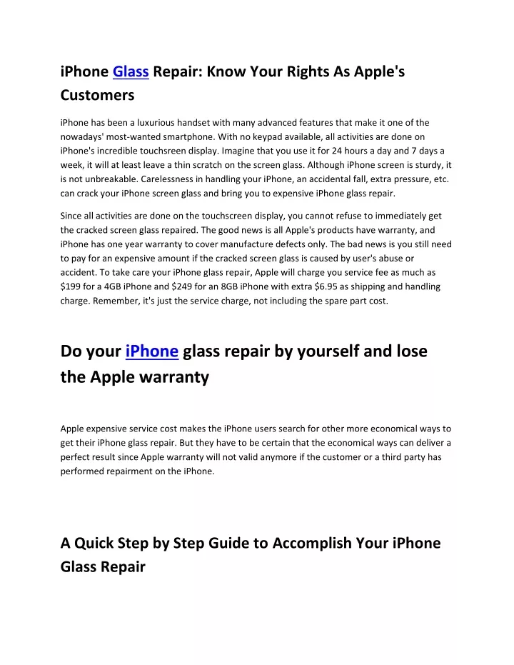 iphone glass repair know your rights as apple