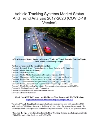 vehicle tracking systems market status and trend