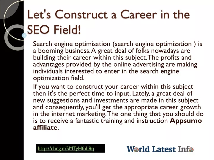 let s construct a career in the seo field