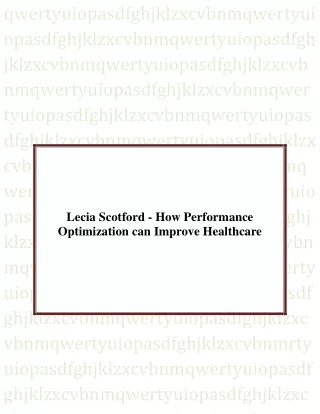 Lecia Scotford - Improving Patient Safety in Hospitals