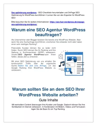 seo optimierung wordpress seo checkliste