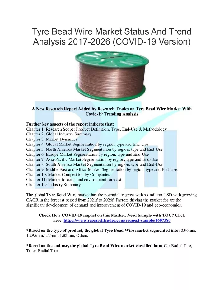tyre bead wire market status and trend analysis