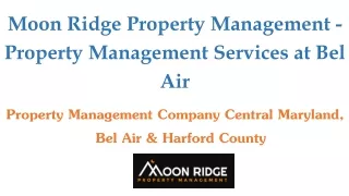 Property Management Company Central Maryland, Bel Air & Harford County