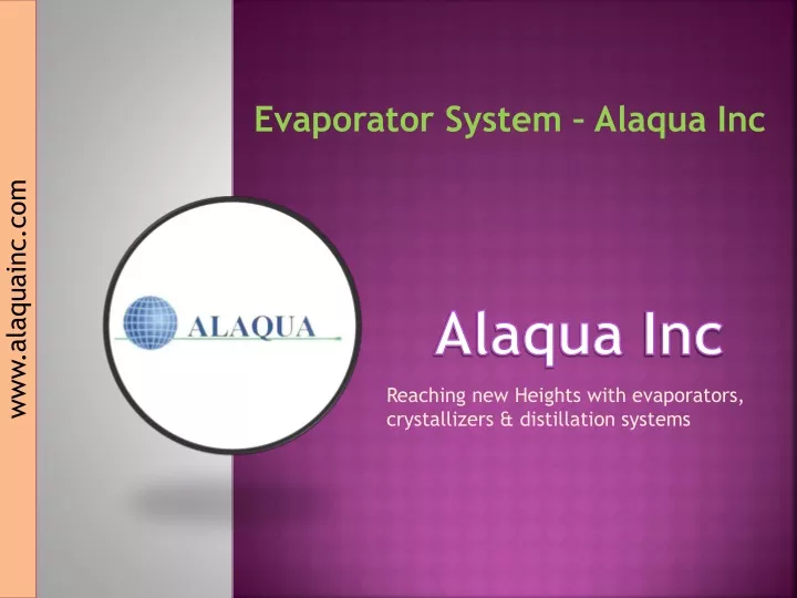 evaporator system alaqua inc